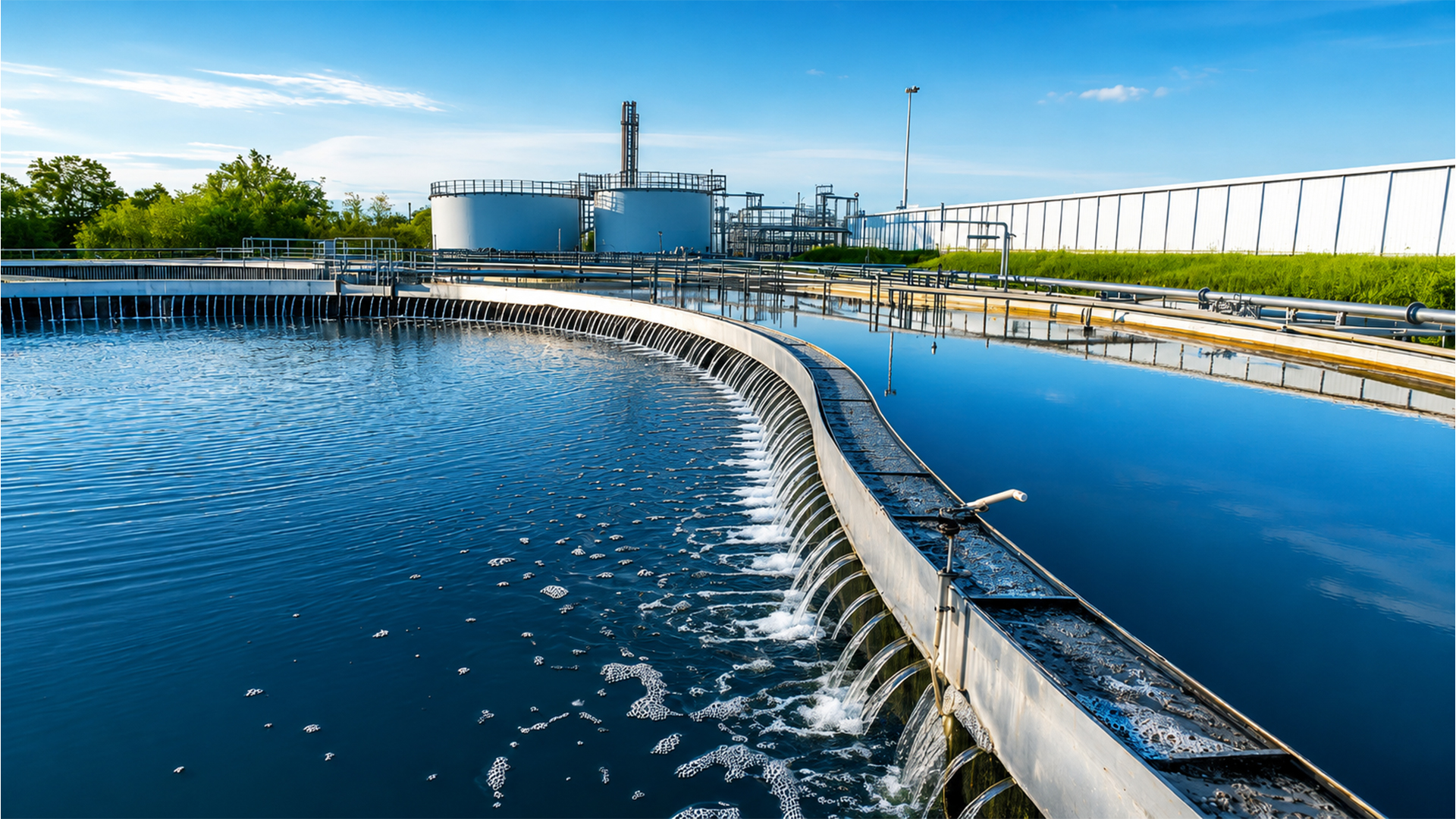 Modern industrial water treatment facility